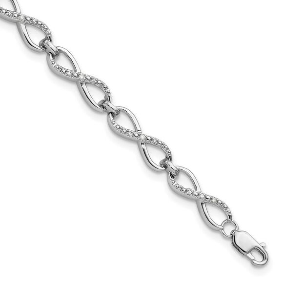 Kazi Luxury Sterling Silver Rhodium-plated Diam. Bracelet